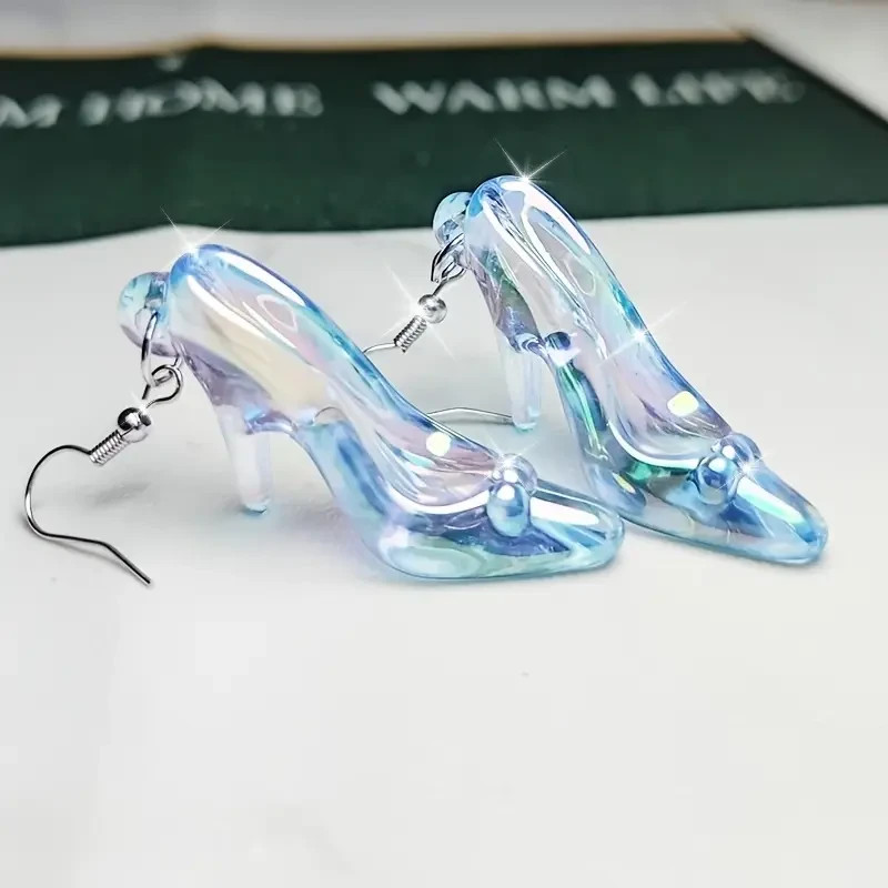 Disney Cinderella Inspired Acrylic Glass Slipper Earrings
