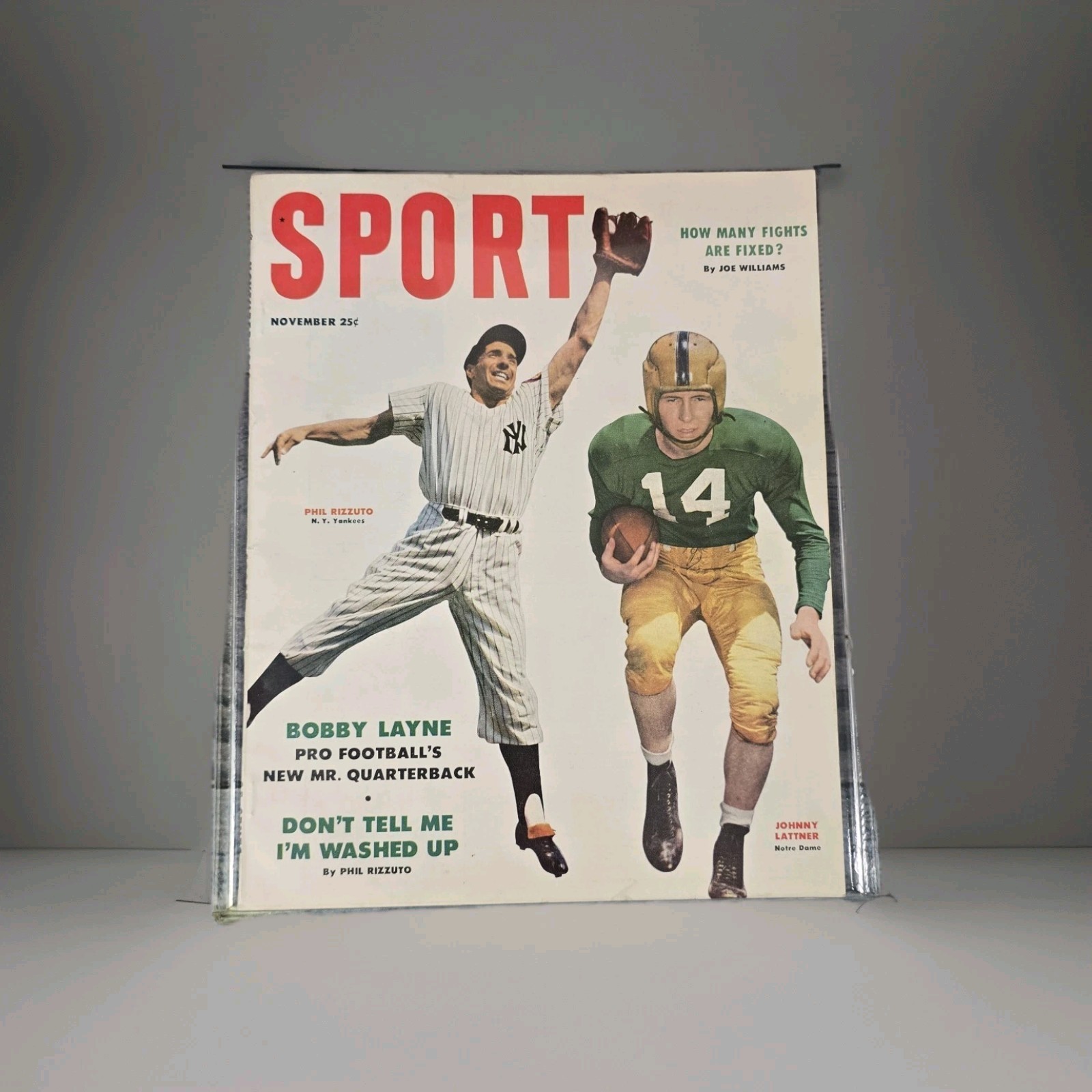 Sport Magazine November 1953 Phil Rizzuto & Johnny Lattner Newsstand Vintage