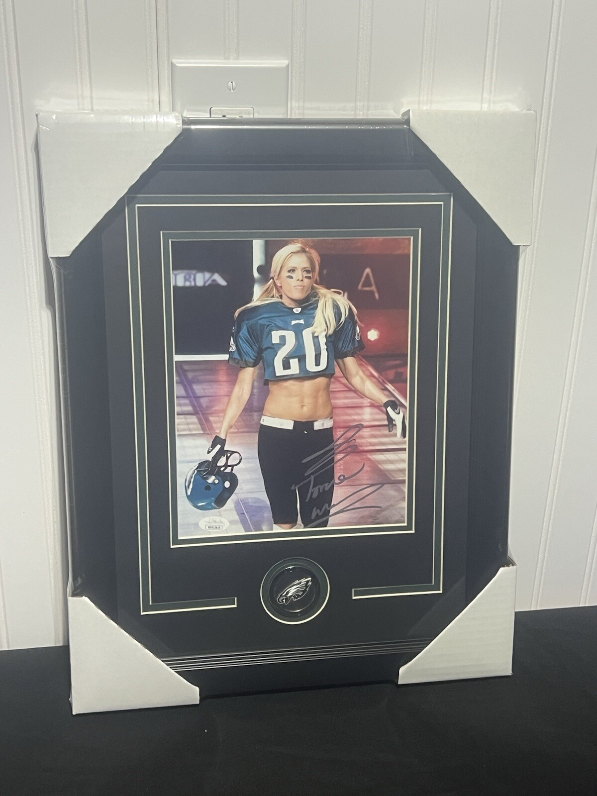 Torrie Wilson Signed and Framed 8x10 Photo Philadelphia Eagles WWE JSA Torrie Wilson Signed and Framed 8x10 Photo Philadelphia Eagles WWE JSA