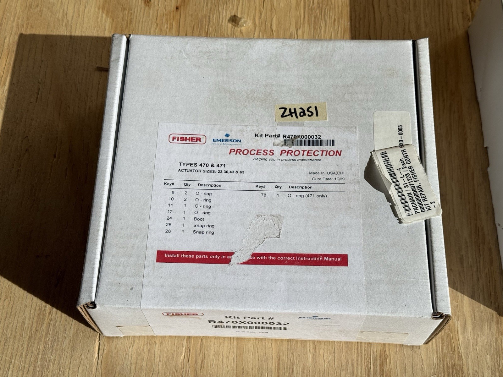 FISHER R470X000032 Repair Kit For Type 470 & 471 Actuator New