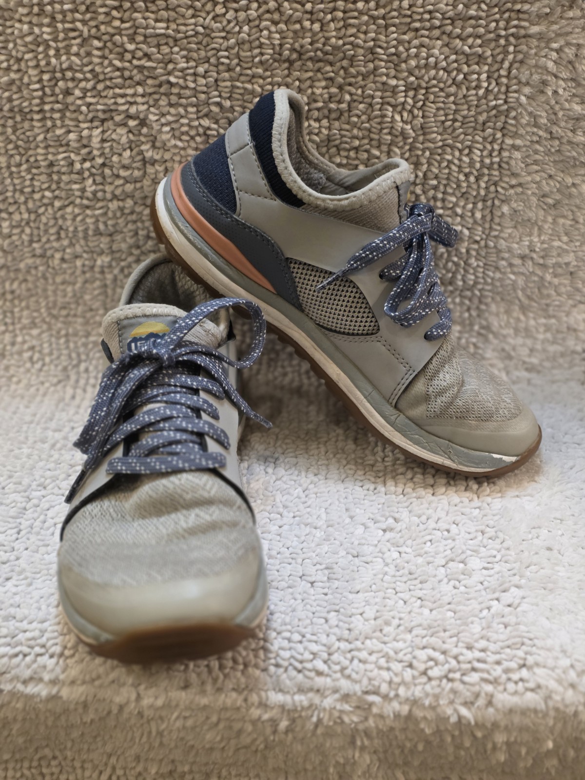 Lems Mesa Lunar  Mesh Sneaker Womens 8 Trail Running  Gray Knit Leather Sneakers