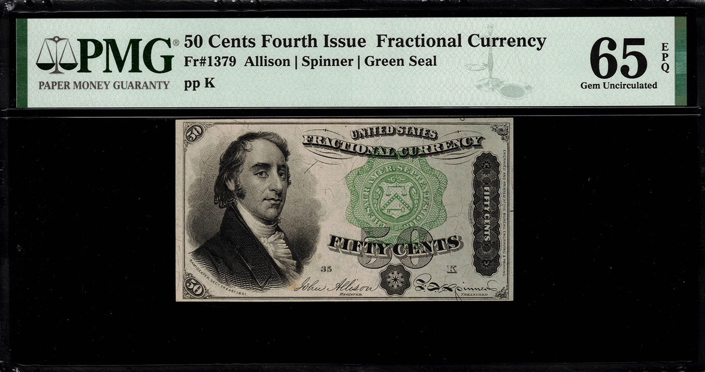 FR-1379 $0.50 Fourth Issue Fractional Currency - 50 Cents - PMG 65 EPQ