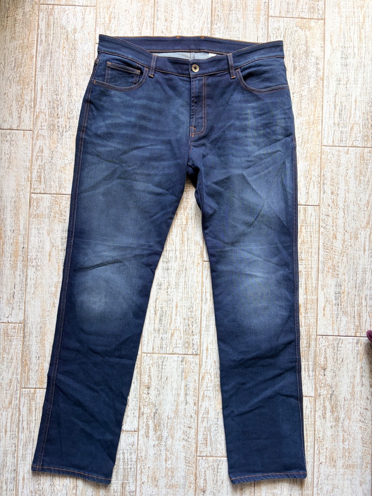 The Rokker Company Rokkertech Tapered Slim Motorcycle Jeans W38 L34 D. Blue