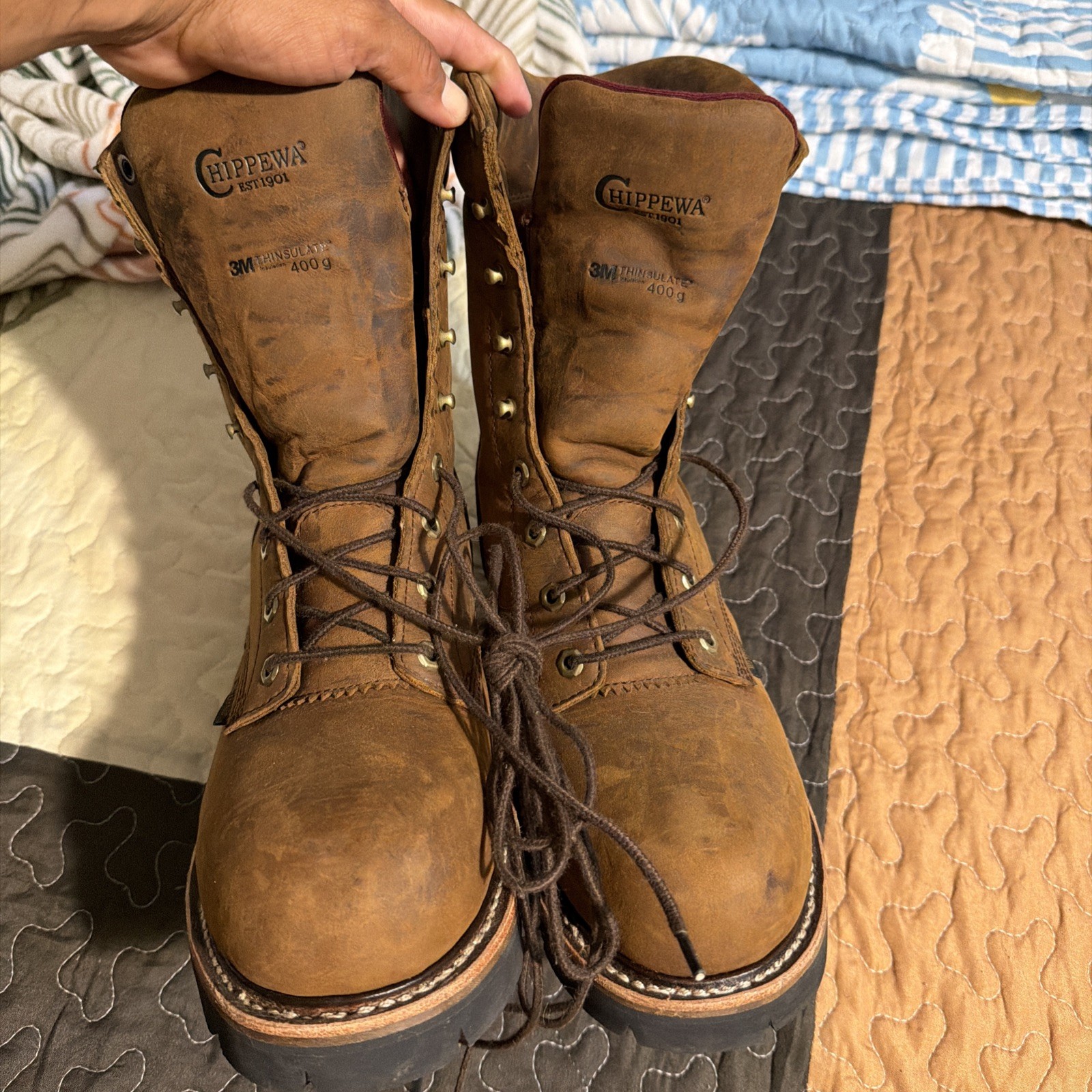 Chippewa Men\'s Work Boots, Size 11E, Brown Leather, Steel toe Chippewa Men\'s Work Boots, Size 11E, Brown Leather, Steel toe