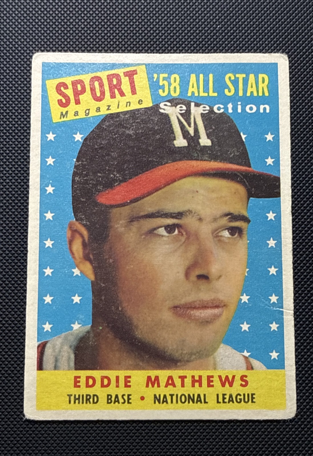 1958 Topps - Sport Magazine \'58 All Star Selection Eddie Mathews #480 929 1958 Topps - Sport Magazine \'58 All Star Selection Eddie Mathews #480 929