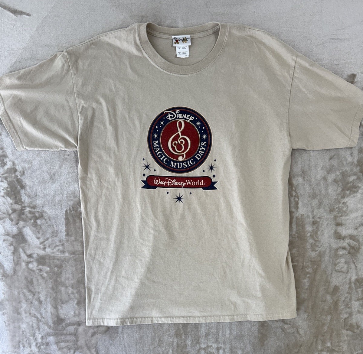 Vintage Walt Disney World Magic Music Days T Shirt XL Mickey Mouse Beige Vintage Walt Disney World Magic Music Days T Shirt XL Mickey Mouse Beige