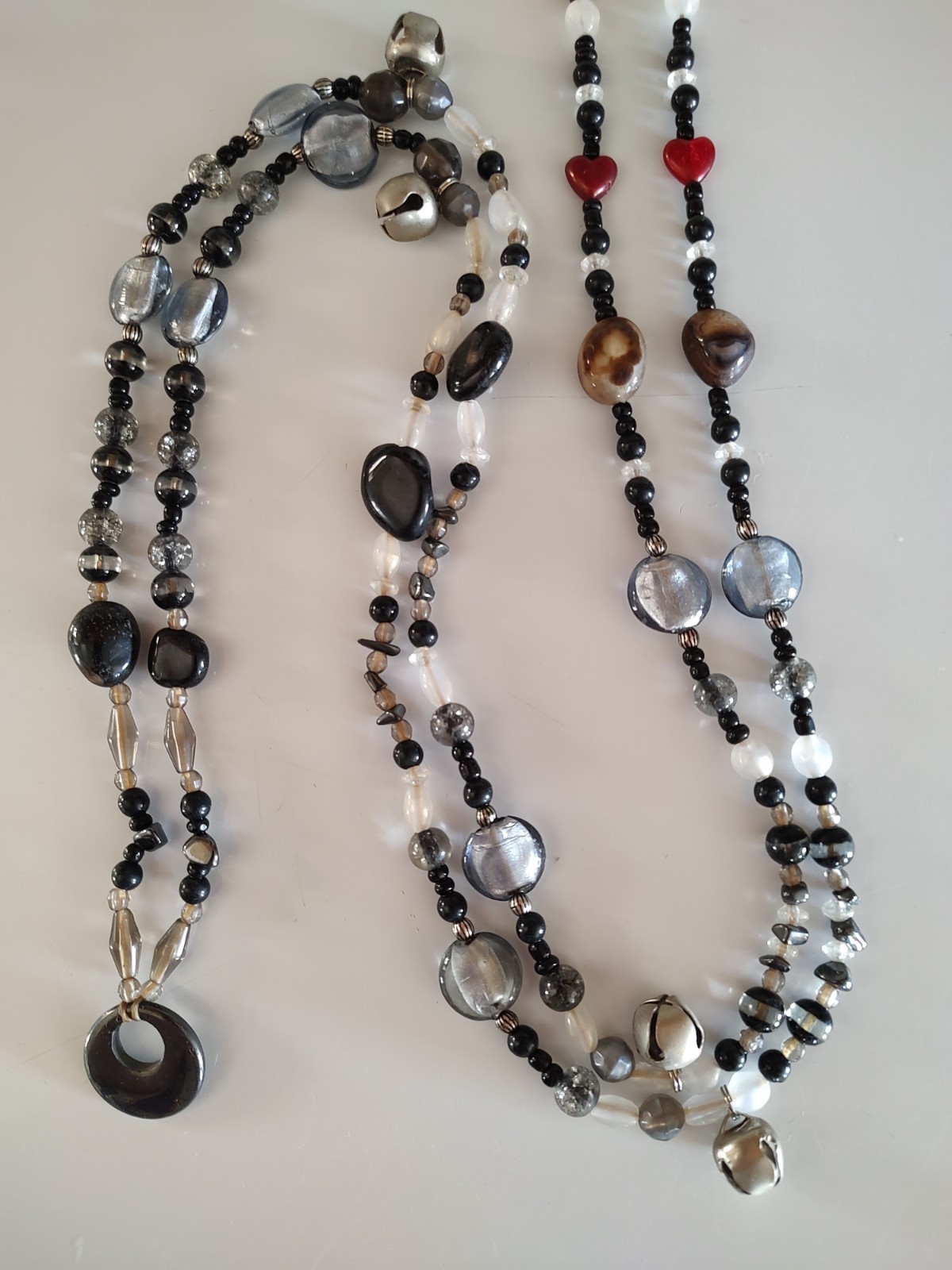 Horse Rhythm Beads USA - Black & White  w/ Black Obsidian - 