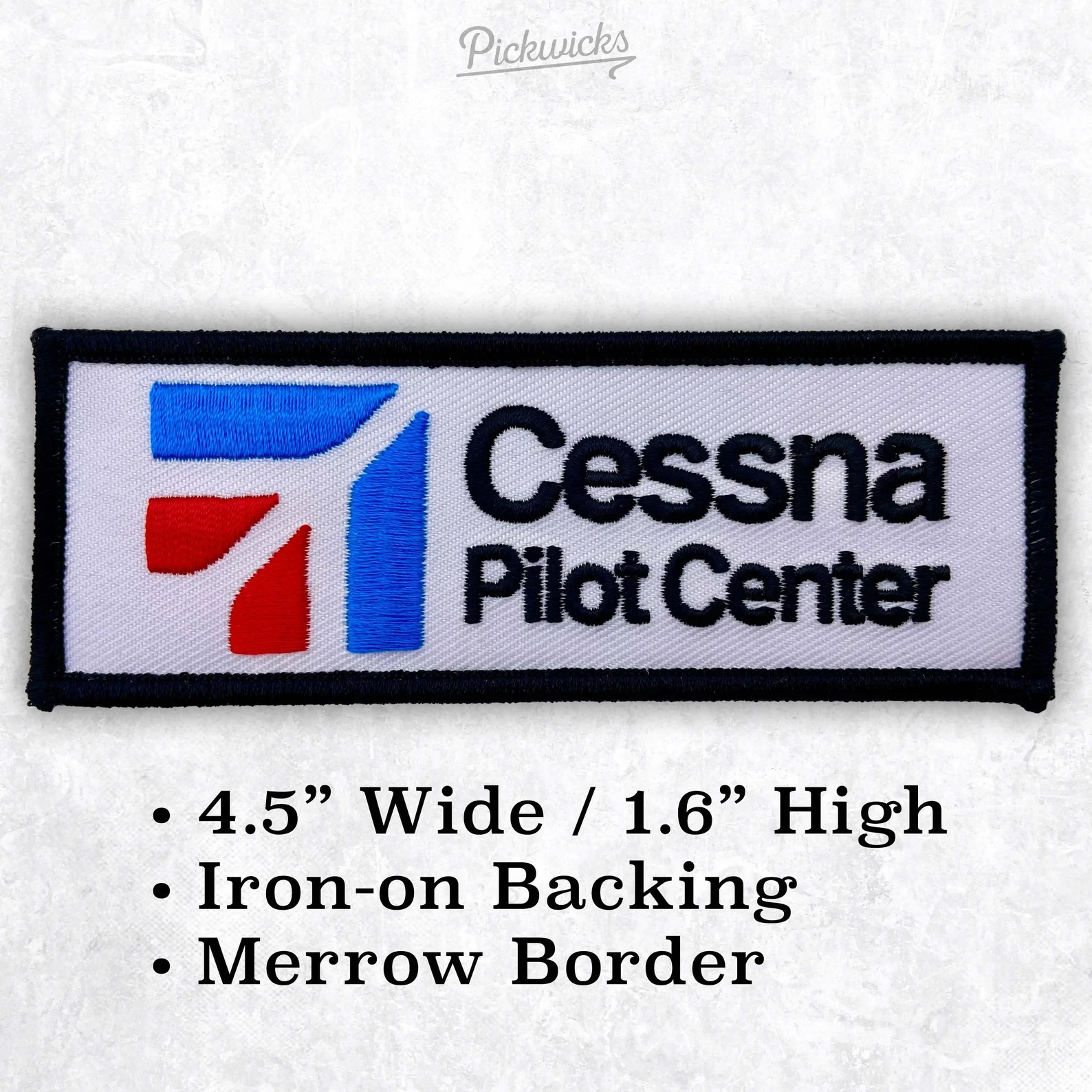 Vintage Cessna Pilot Center Embroidered Patch, Iron or Sew On, 4.5\ Vintage Cessna Pilot Center Embroidered Patch, Iron or Sew On, 4.5\