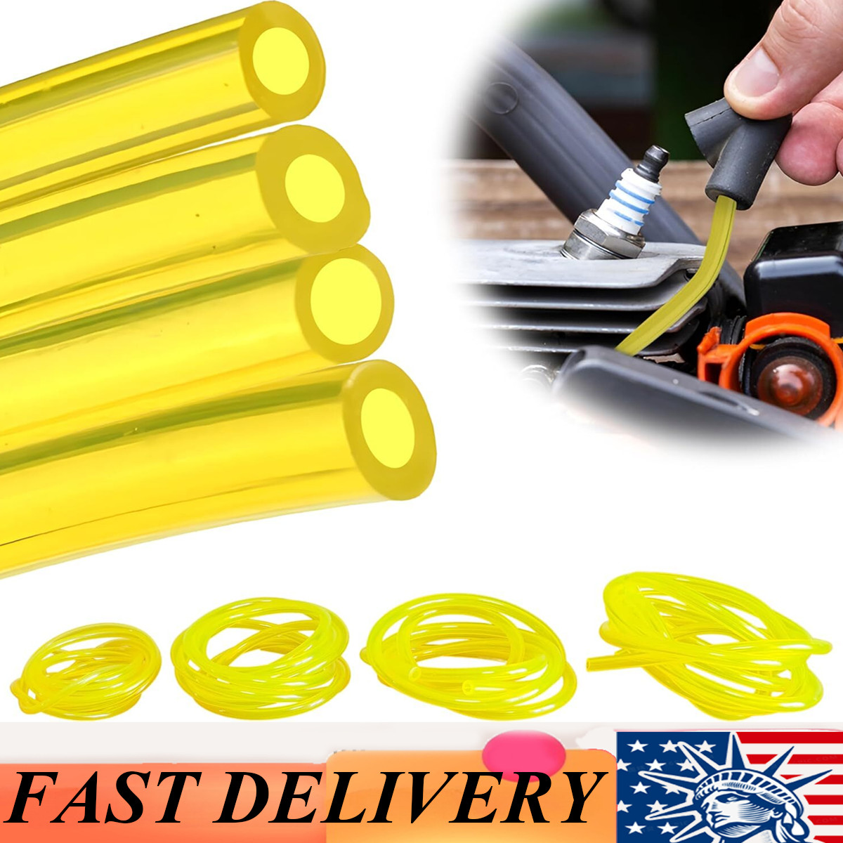 4-Sizes Fuel Line Hoses 16 Feet Petrol Tubing Chainsaw Common Weedeater 2-Cycle