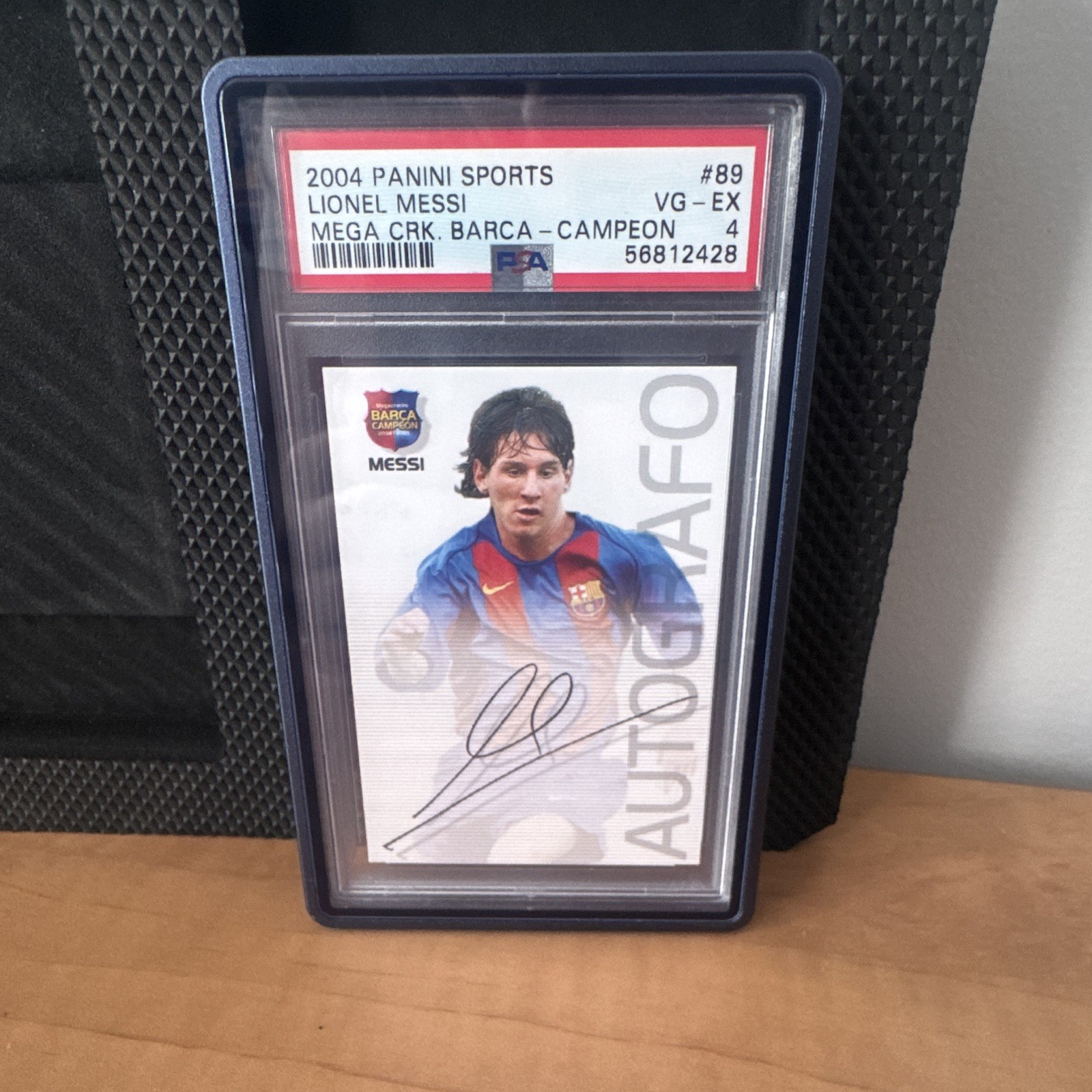 Panini 2004-05 Megacracks Barca Campeon Messi Autografo #89 PSA 4 56812428