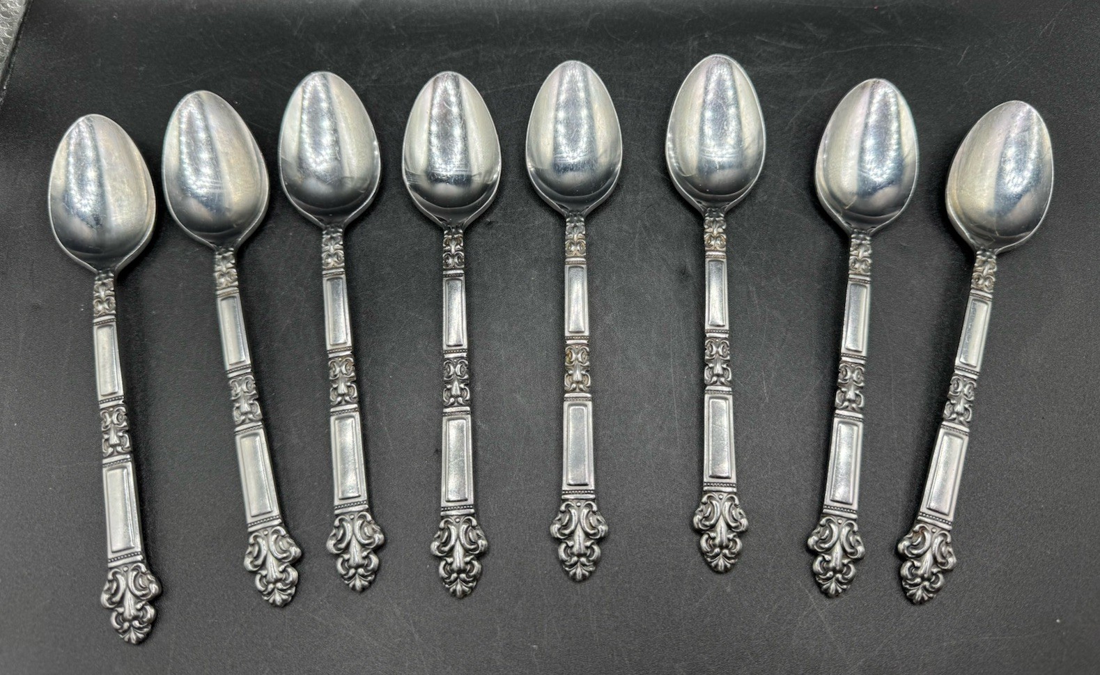 Vtg Stanley Roberts Japan Grand Crown Stainless Flatware TeaSpoon Set 8pc Vtg Stanley Roberts Japan Grand Crown Stainless Flatware TeaSpoon Set 8pc