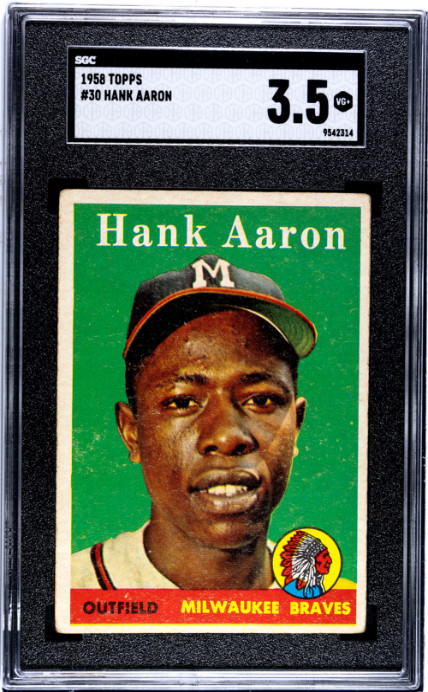 1958 Topps #30 Hank Aaron SGC 3.5 1958 Topps #30 Hank Aaron SGC 3.5