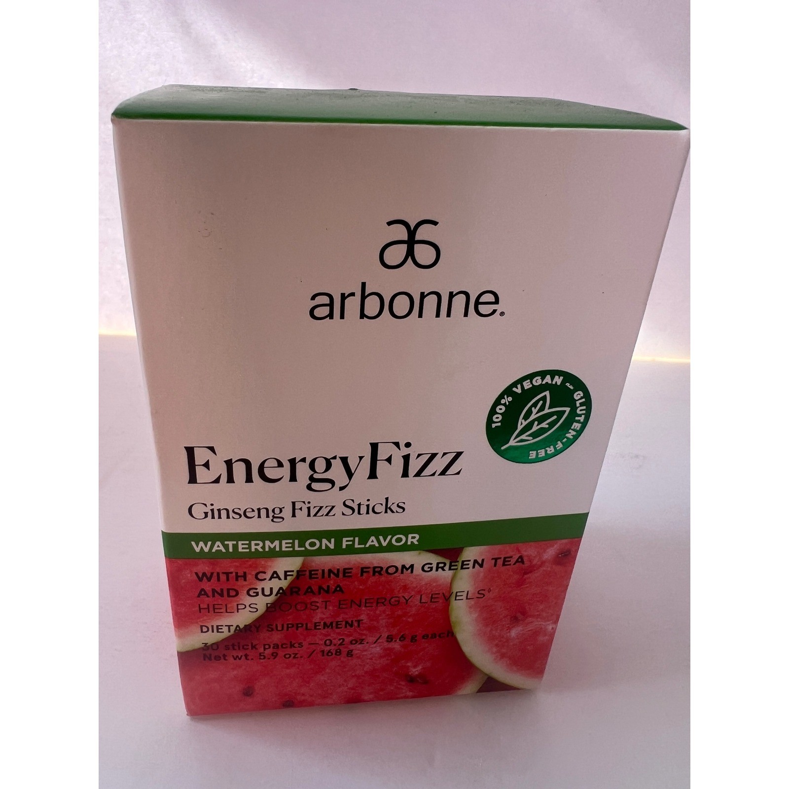 Arbonne EnergyFizz Ginseng Fizz Sticks Watermelon 30 Pack Exp 05/2026