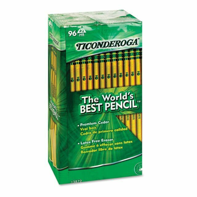 Dixon Ticonderoga No. 2 Woodcased Yellow Barrel HB Pencils, 96-Count (13872)