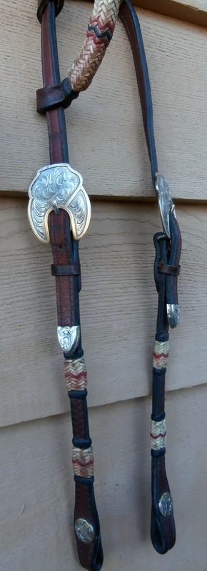 Dale Chavez Silver Bronze Rawhide Knots Slide Ear Horse Show Headstall Dale Chavez Silver Bronze Rawhide Knots Slide Ear Horse Show Headstall