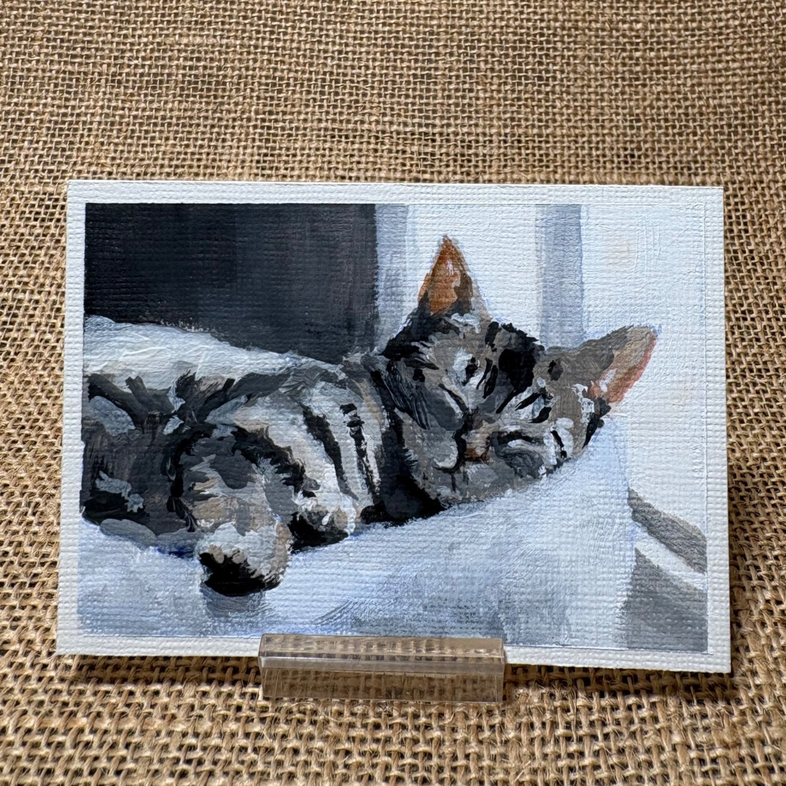 ACEO Original, Cozy Cat, Cats, Kittens, Pets, Animals, Portrait, Painting, Art