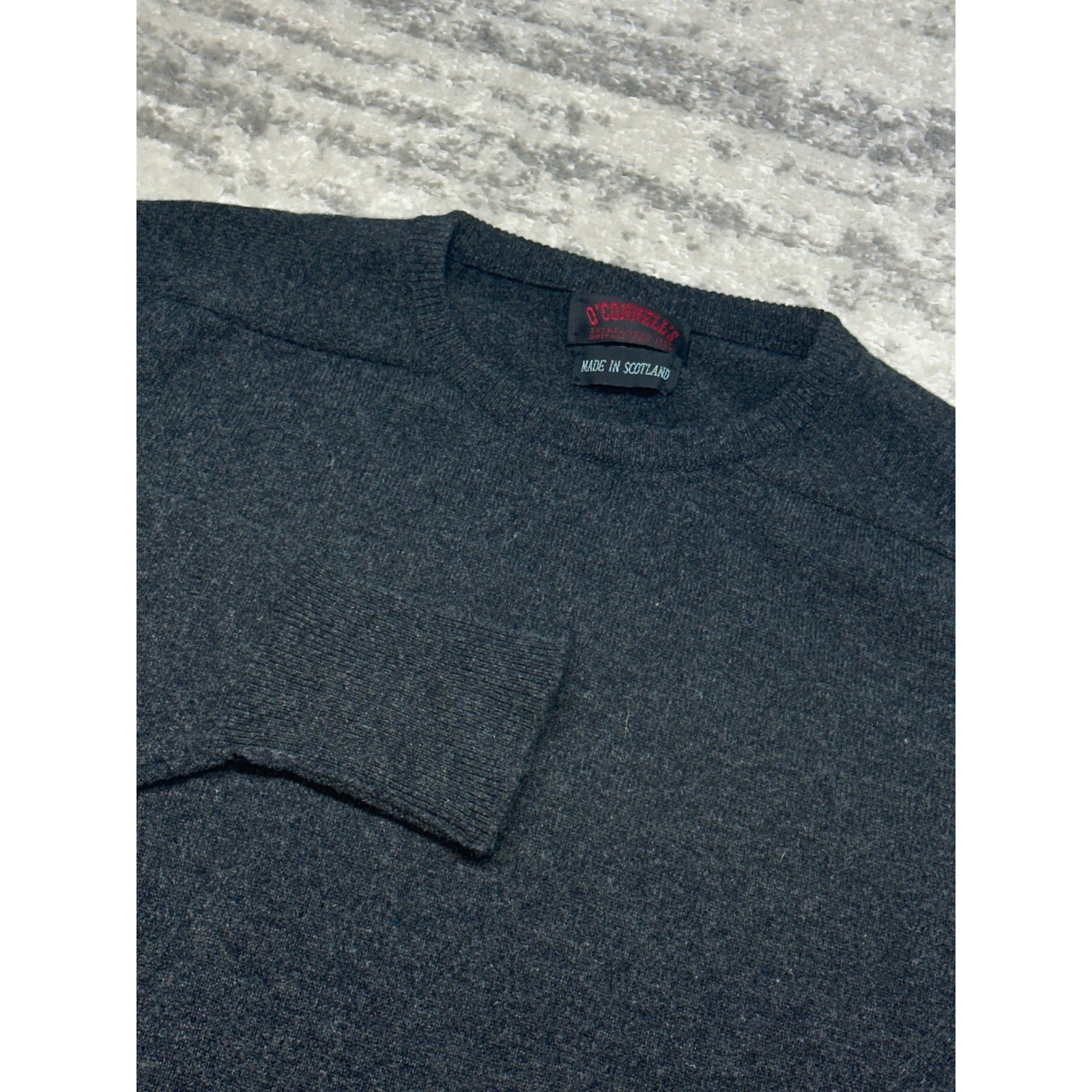 O\'Connell\'s Sweater Mens XL Charcoal Grey Lambswool Crewneck Made in Scotland O\'Connell\'s Sweater Mens XL Charcoal Grey Lambswool Crewneck Made in Scotland