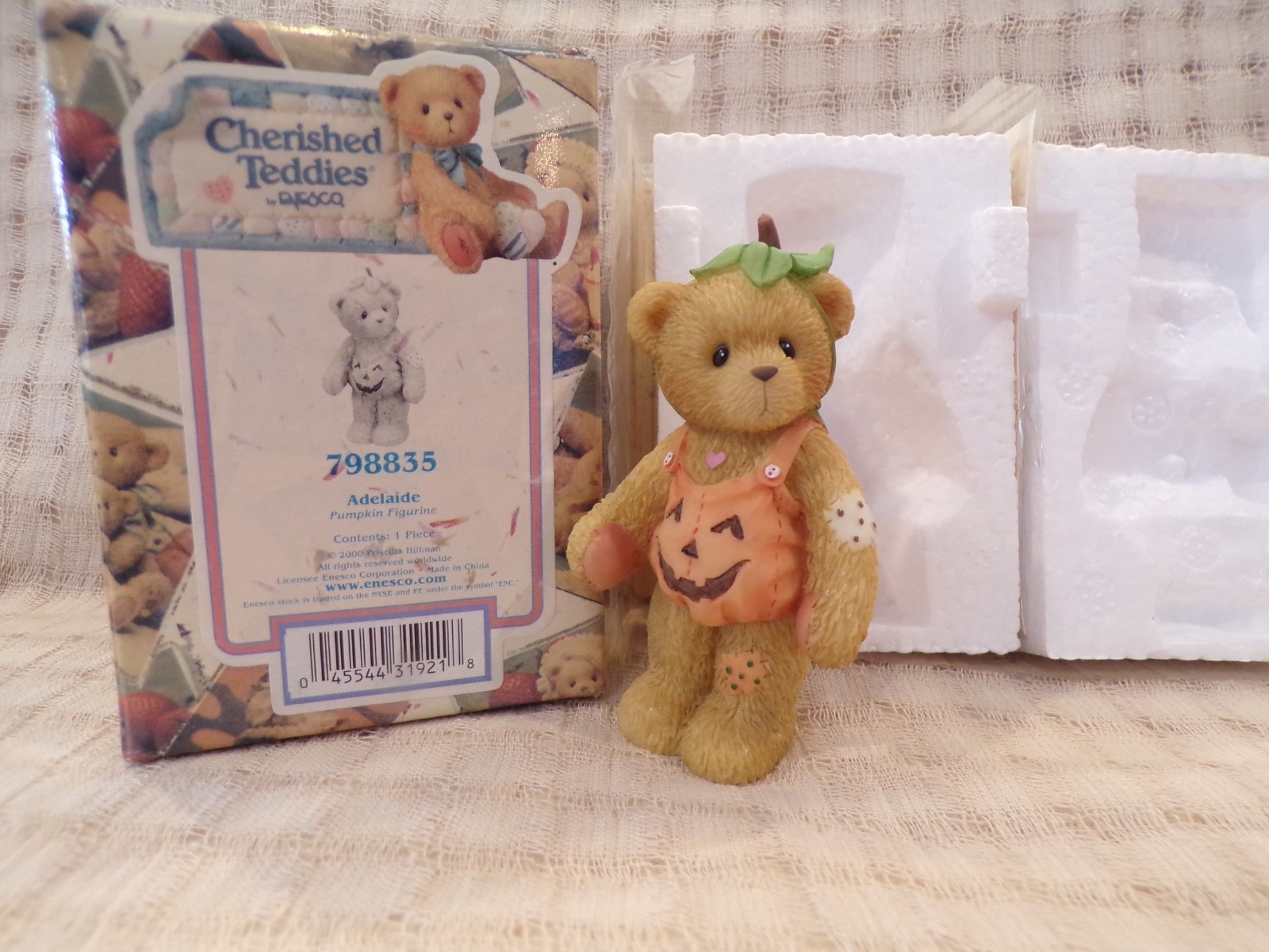 NIB 2000 Cherished Teddies Adelaide Pumpkin Halloween Bear Figurine #798835 NIB 2000 Cherished Teddies Adelaide Pumpkin Halloween Bear Figurine #798835