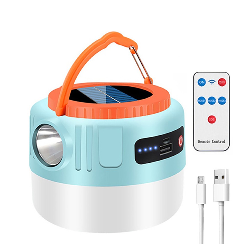 1-10PCS Solar Rechargeable LED Camping Lantern Flashlight Lamp USB Power Bank