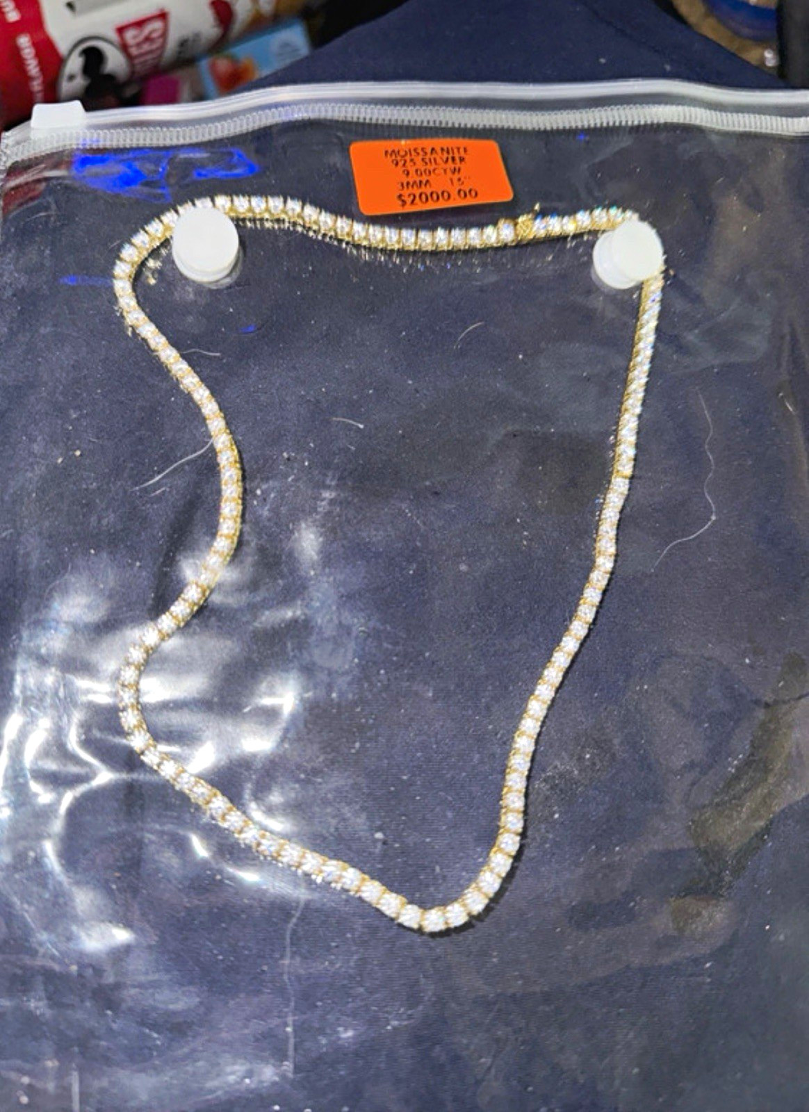 Moissanite 925 Sterling Silver Tennis Chain Necklace 9.00ctw 3mm 16in