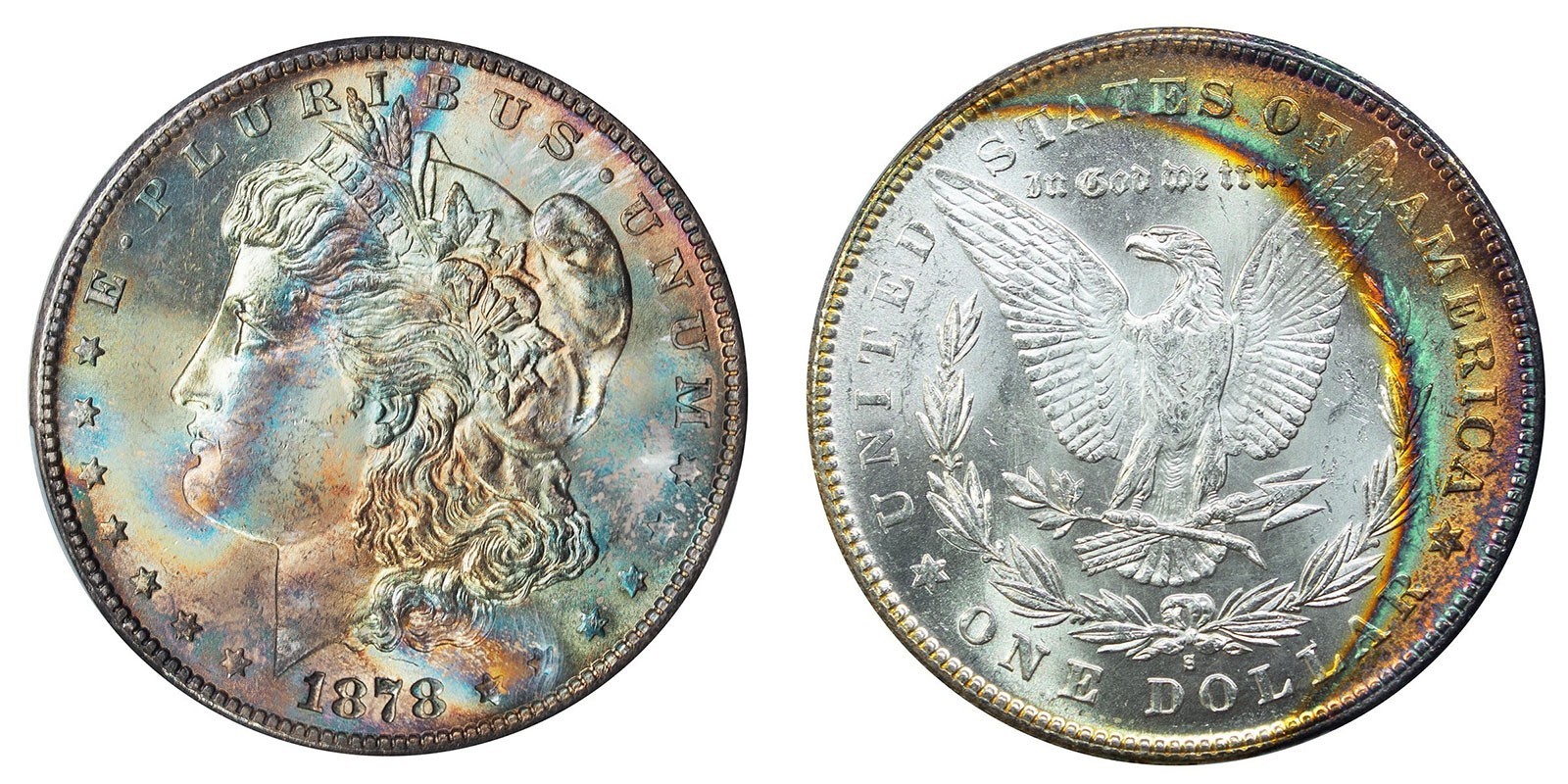 1878-S PCGS MS63 MORGAN $ RARE GORGEOUS 