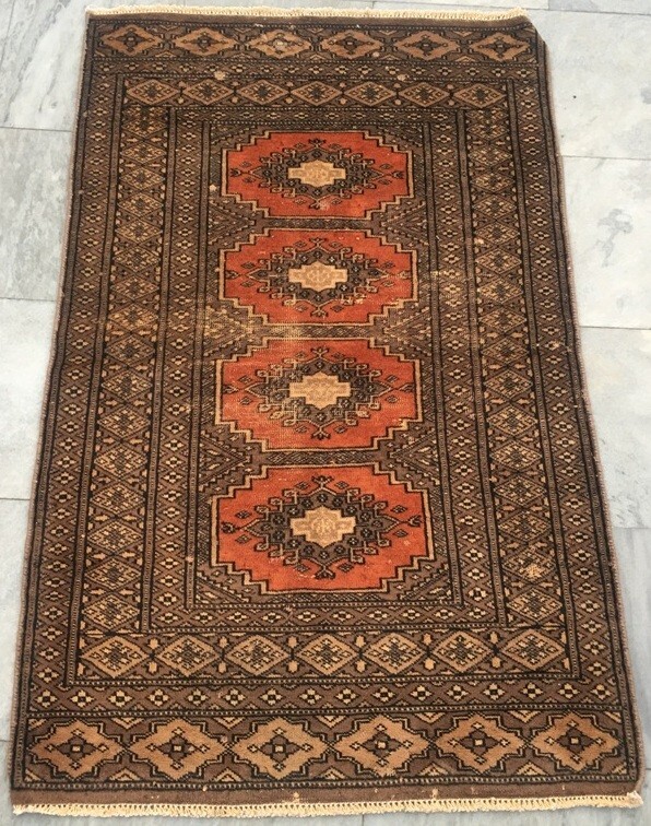Vintage Afghan Handmade Rug Living Room Area Bokhara Wool Kilim Rug 118x75 cm