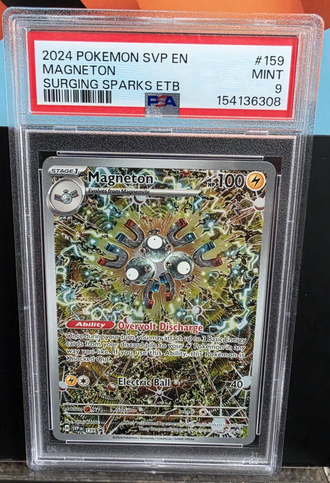 2024 POKEMON SVP #159 MAGNETON SURGING SPARKS POKEMON CENTER ETB PSA 9 2024 POKEMON SVP #159 MAGNETON SURGING SPARKS POKEMON CENTER ETB PSA 9