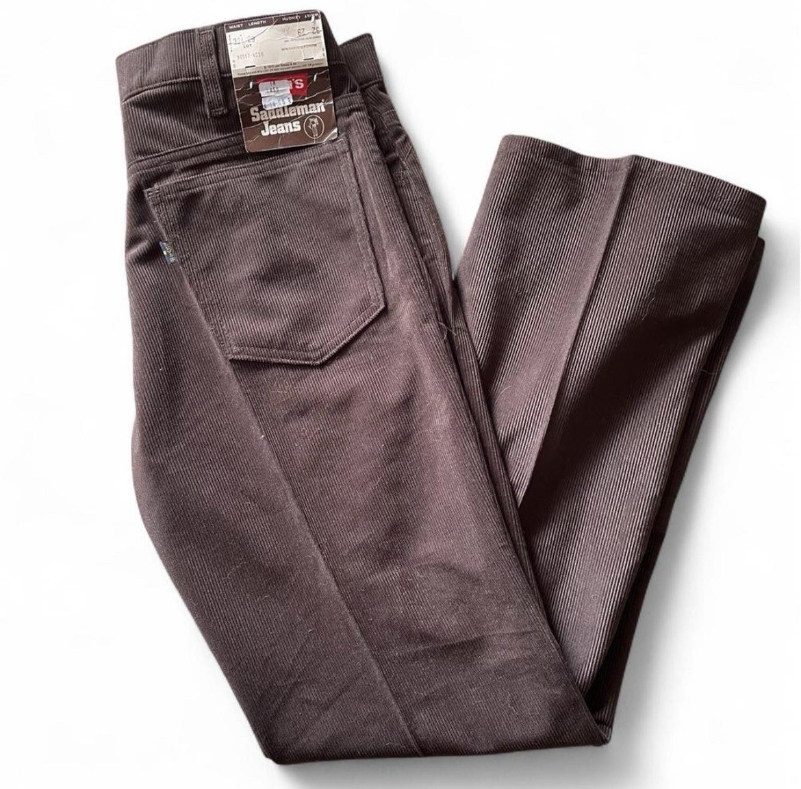 Levi\'s Saddleman Jeans Men\'s 32 Brown Corduroy Straight Mid Rise Vintage 70s Levi\'s Saddleman Jeans Men\'s 32 Brown Corduroy Straight Mid Rise Vintage 70s