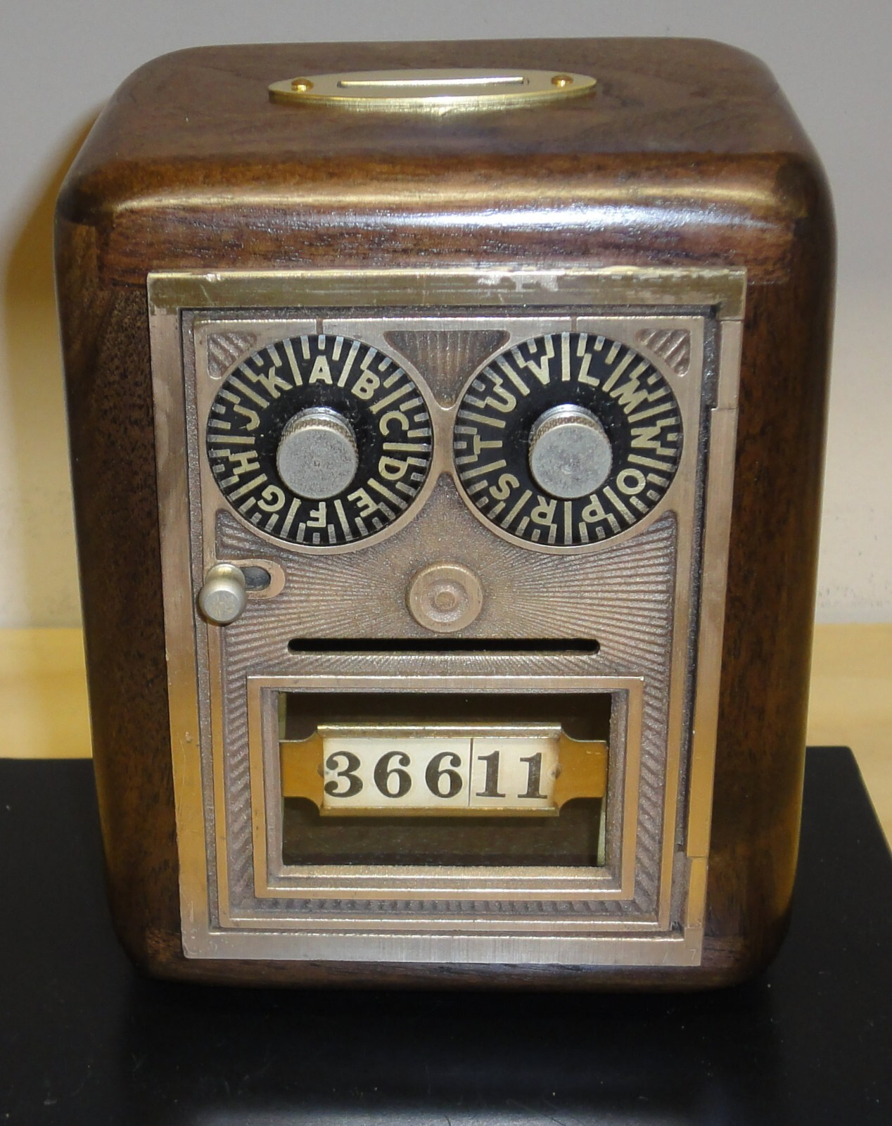 Antique U S Post Office Box Door Bank-Dual Dial 
