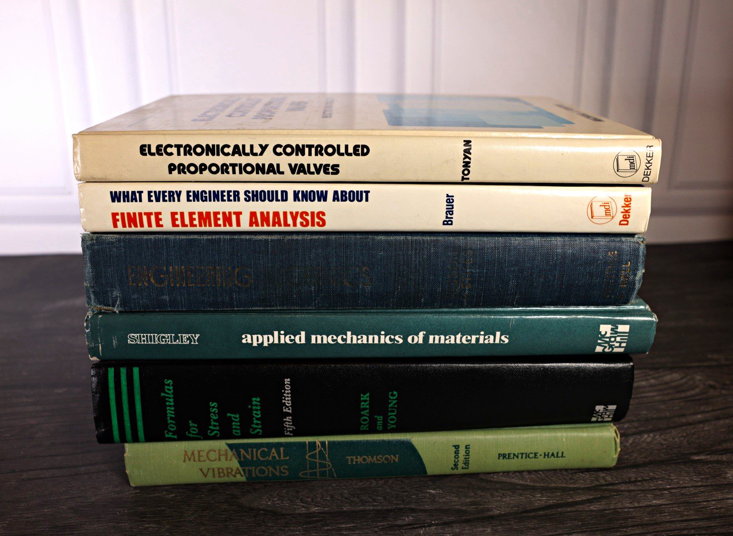 Engineering Mechanics Books Lot 6 Roark Shigley Thomson Tonyan Brauer 1st Ed