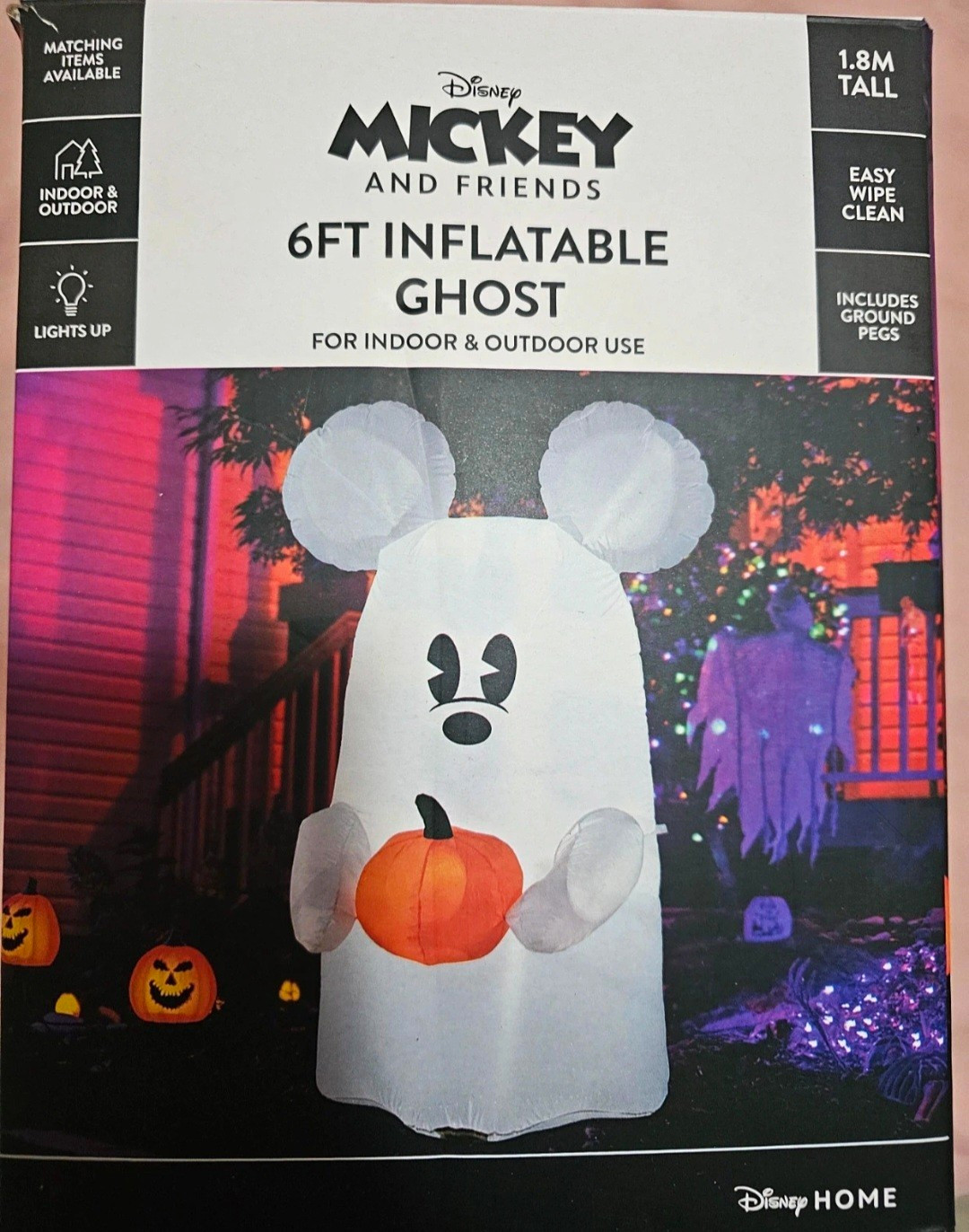 VIRAL Disney Mickey Mouse Halloween 6ft Ghost Inflatable Light Up Decoration NEW