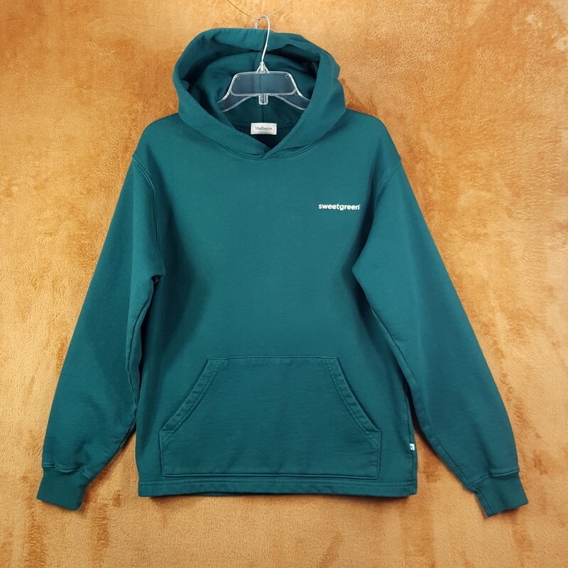MADHAPPY x SWEETGREEN Hoodie Womens Small Green Pullover Logo Sweatshirt