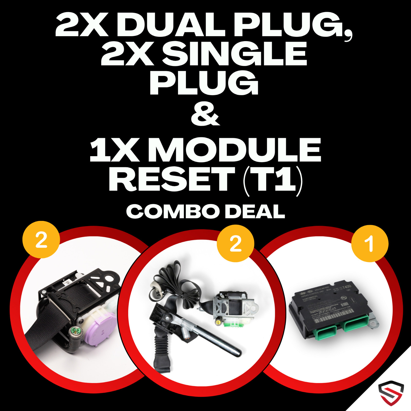 2DS 2SS 1M (2X Dual, 2x Single, 1x SRS) SEAT BELT SRS EEPROM MODULE RESET COMBO