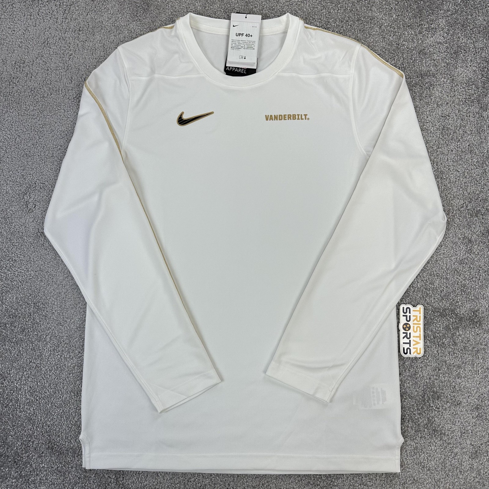 Vanderbilt Commodores Shirt Mens XL White NCAA Football Dri-FIT UPF 40+ Nike