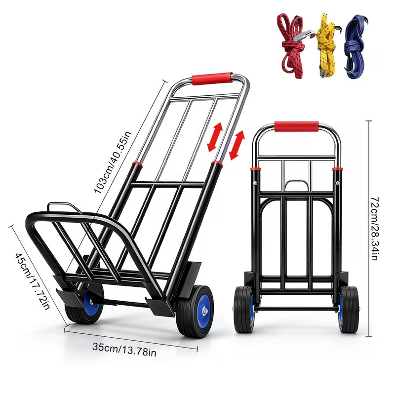 Foldable Utility Cart Heavy Duty Collapsible Hand Truck Extendable Handle Dolly