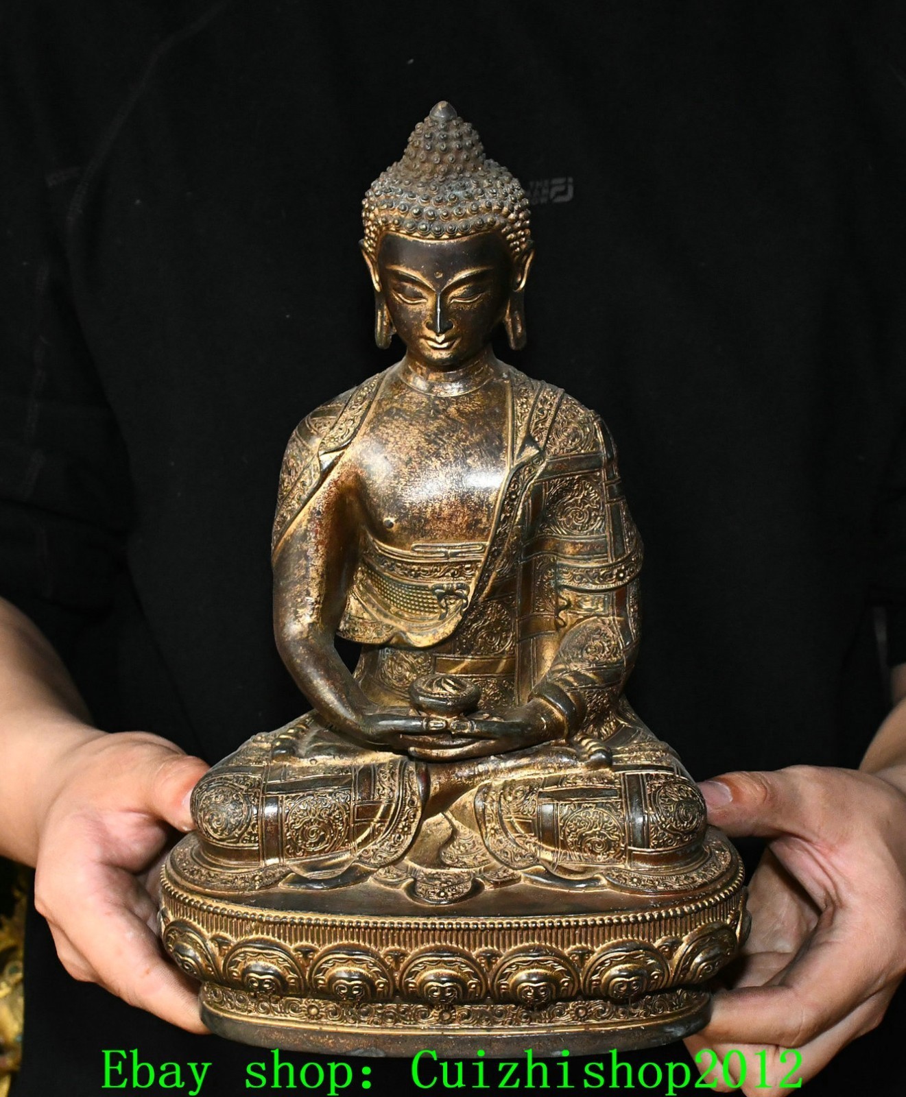 12.2'' Old Tibet Pure Bronze Gilt Shakyamuni Sakyamuni Amitabha Buddha Statue 12.2'' Old Tibet Pure Bronze Gilt Shakyamuni Sakyamuni Amitabha Buddha Statue