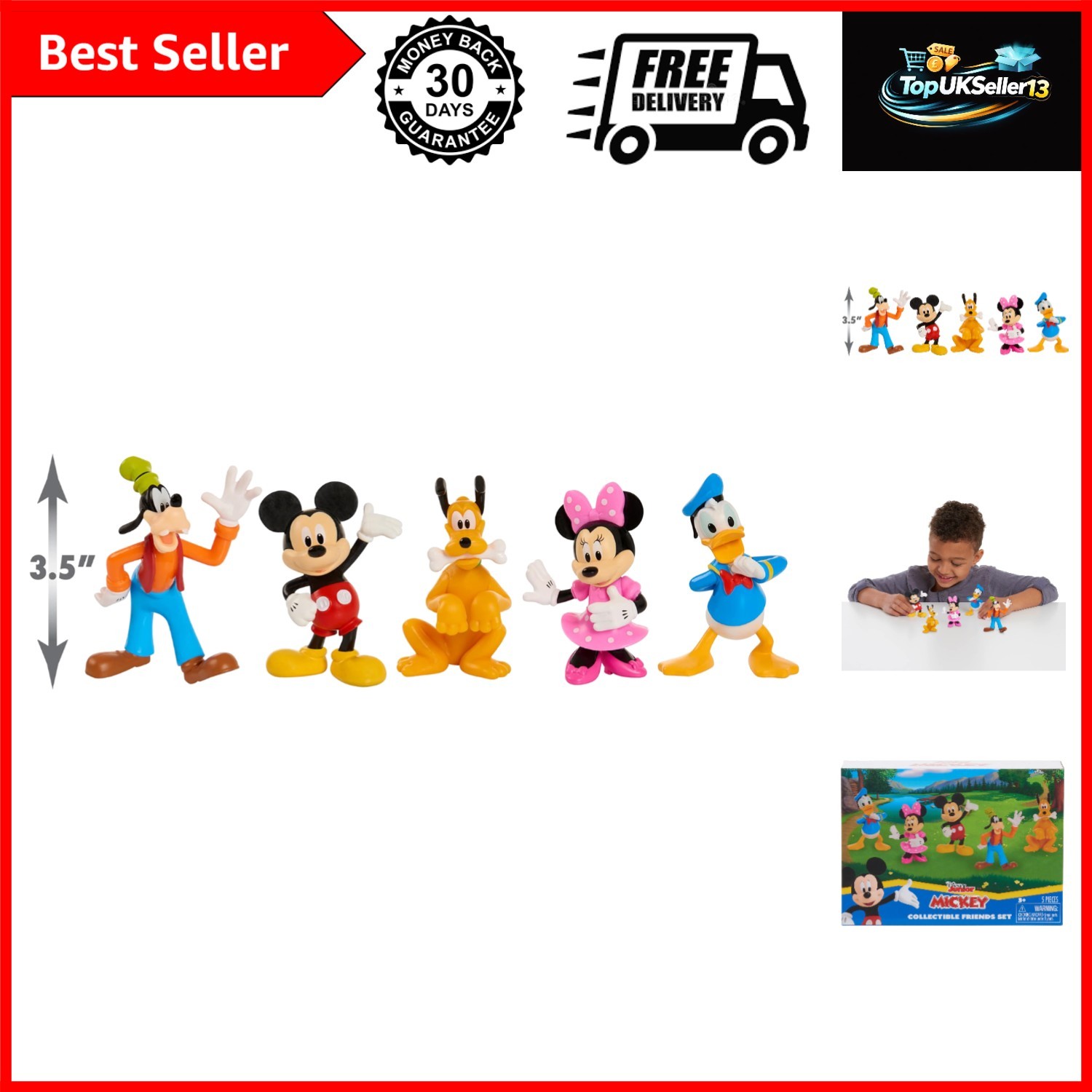 Mickey Mouse Collectible Figure Set, 5 Pack, Kids Toys for Ages 3 Up by