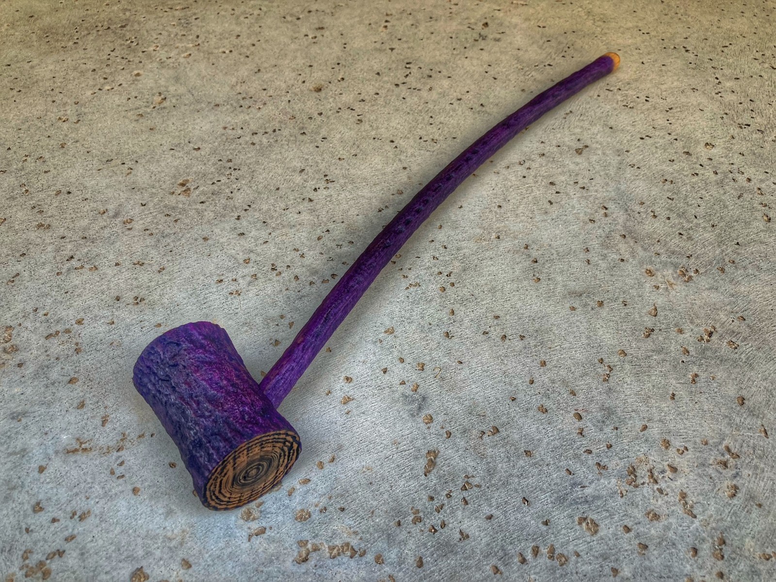Wizard Stump Smoking Pipe Long Stem Tobacco Churchwarden Rustic Black and Purple