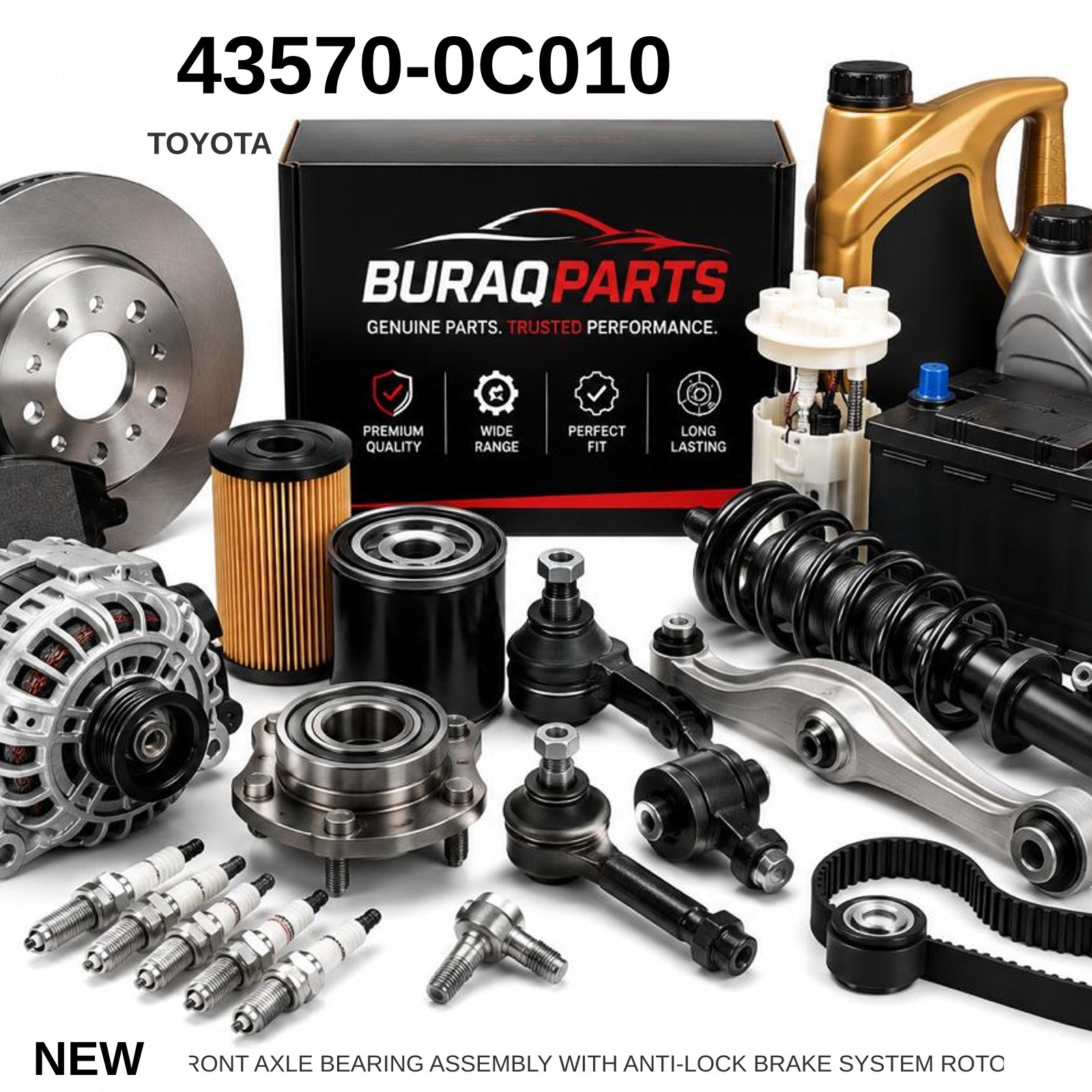 Genuine Toyota Front Axle Bearing Assembly With ABS Rotor 43570-0C010 Genuine Toyota Front Axle Bearing Assembly With ABS Rotor 43570-0C010