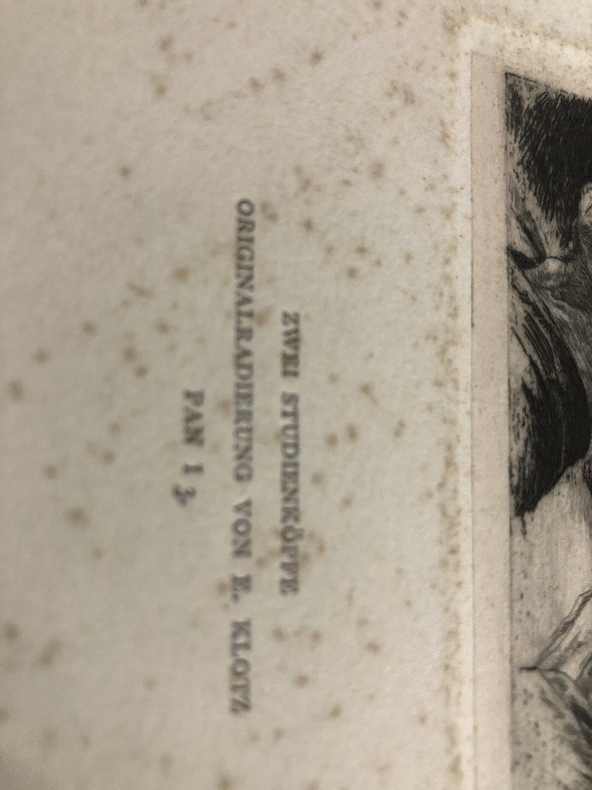 ANTIQUE ETCHING PRINT E. KLOTZ \