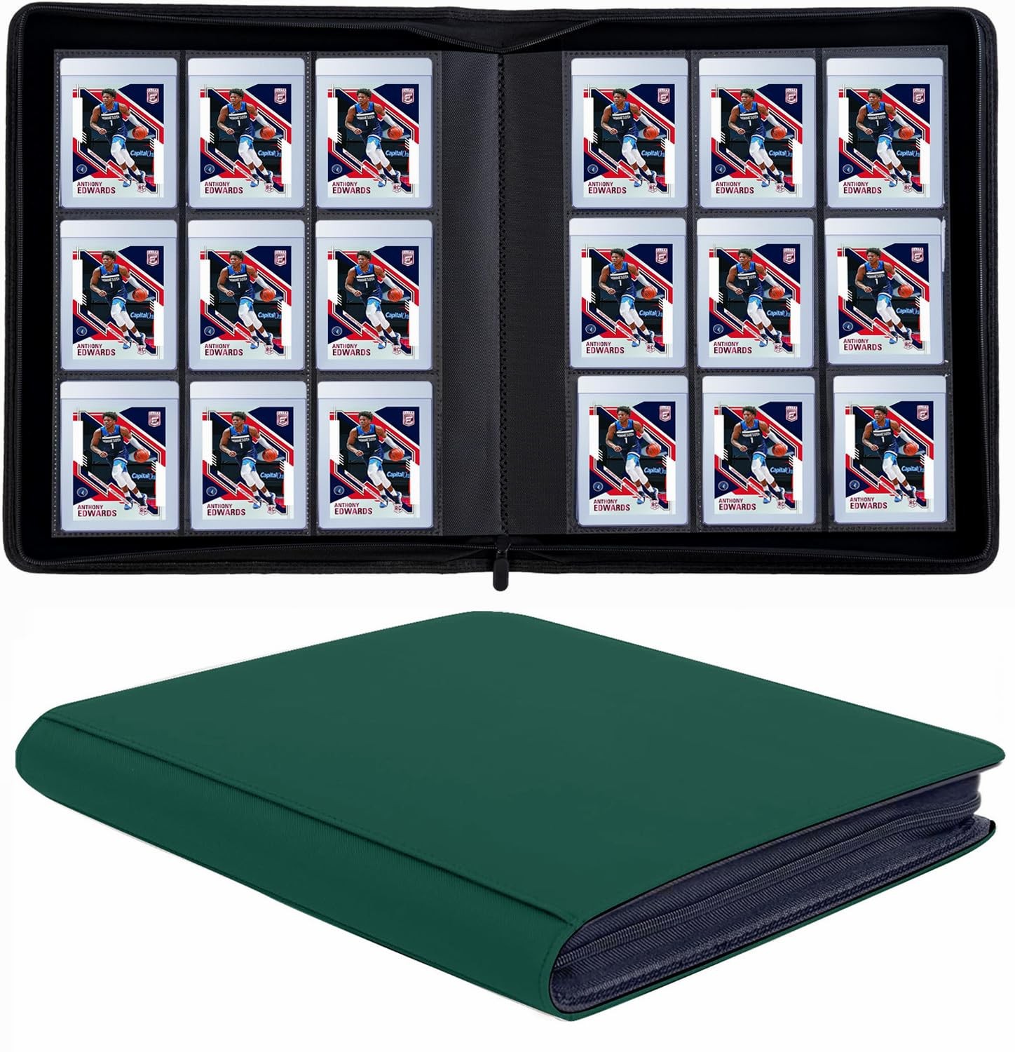 9 Pockets Card Binder for Semi Rigid Card Holders, Ringless Card Binder Album