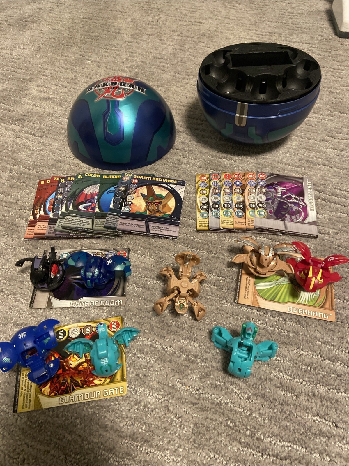Vintage Bakugan Battle Brawlers Lot 8 Figures Metal Tim Sphere Cards Translucent