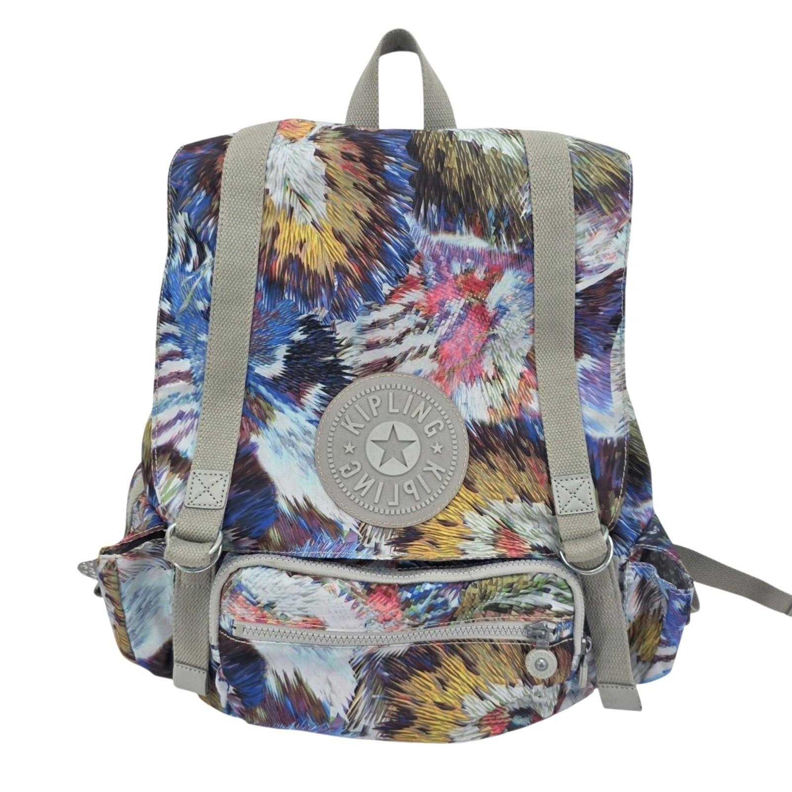 Kipling Joetsu Backpack Multicolor Abstract Pattern Multi Pocket Day Bag Kipling Joetsu Backpack Multicolor Abstract Pattern Multi Pocket Day Bag