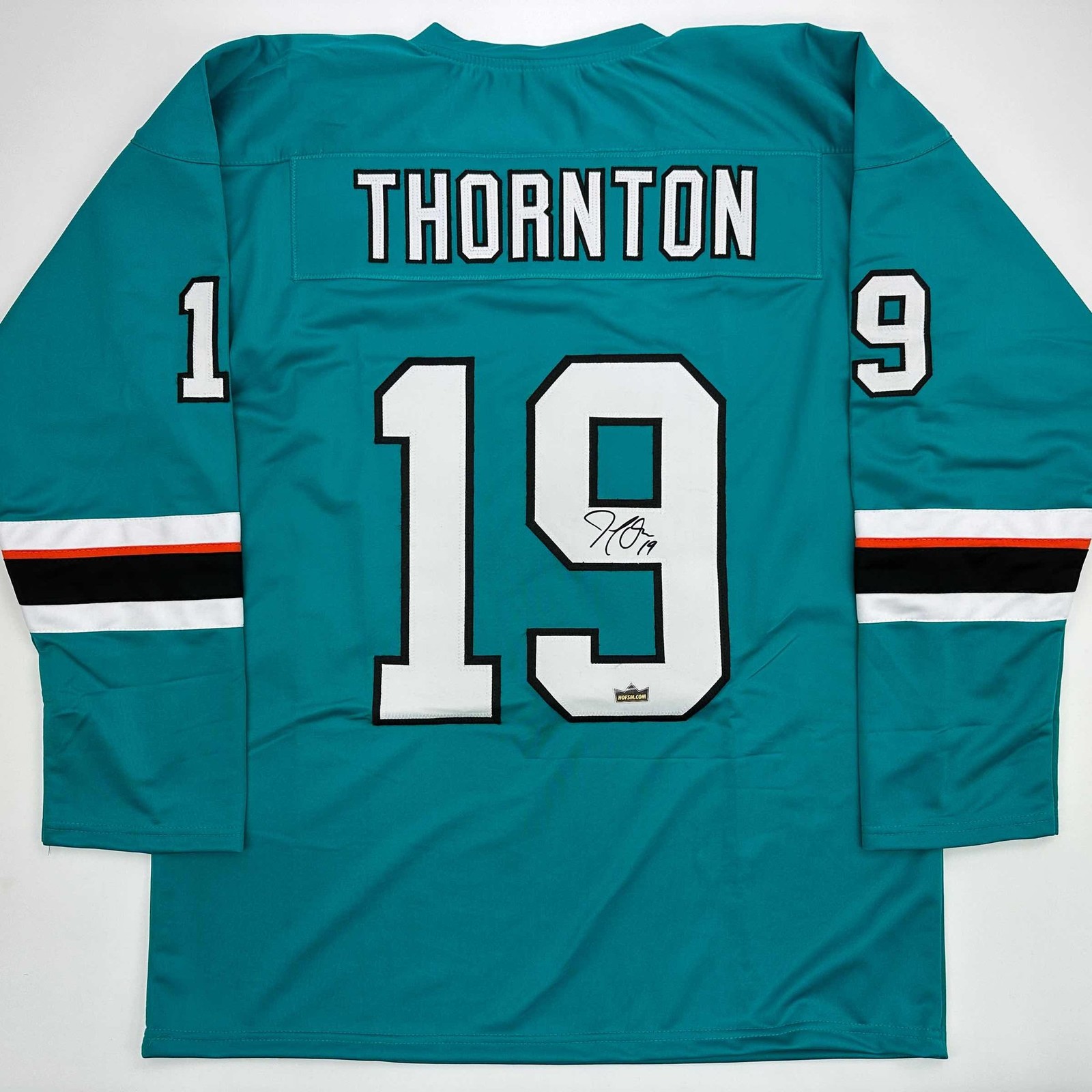 Facsimile Autographed Joe Thornton San Jose Teal Jersey Size Men's XL Facsimile Autographed Joe Thornton San Jose Teal Jersey Size Men's XL