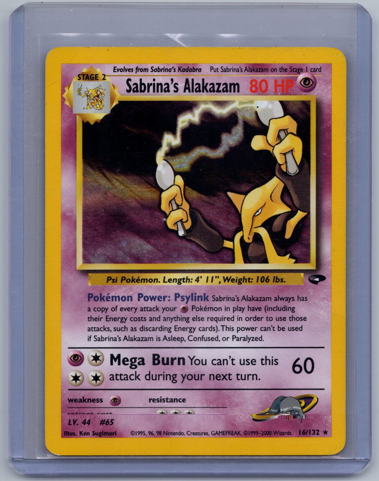 Sabrina’s Alakazam Gym Challenge 16/132 Holo WOTC Vintage Pokémon TCG