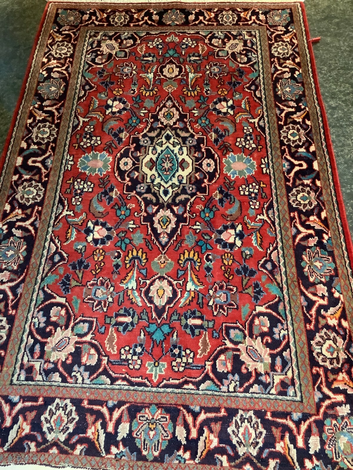 Antique Vintage HAMEDAN Hand Knotted Wool Handmade Caucasian Rug 4'0 Antique Vintage HAMEDAN Hand Knotted Wool Handmade Caucasian Rug 4'0
