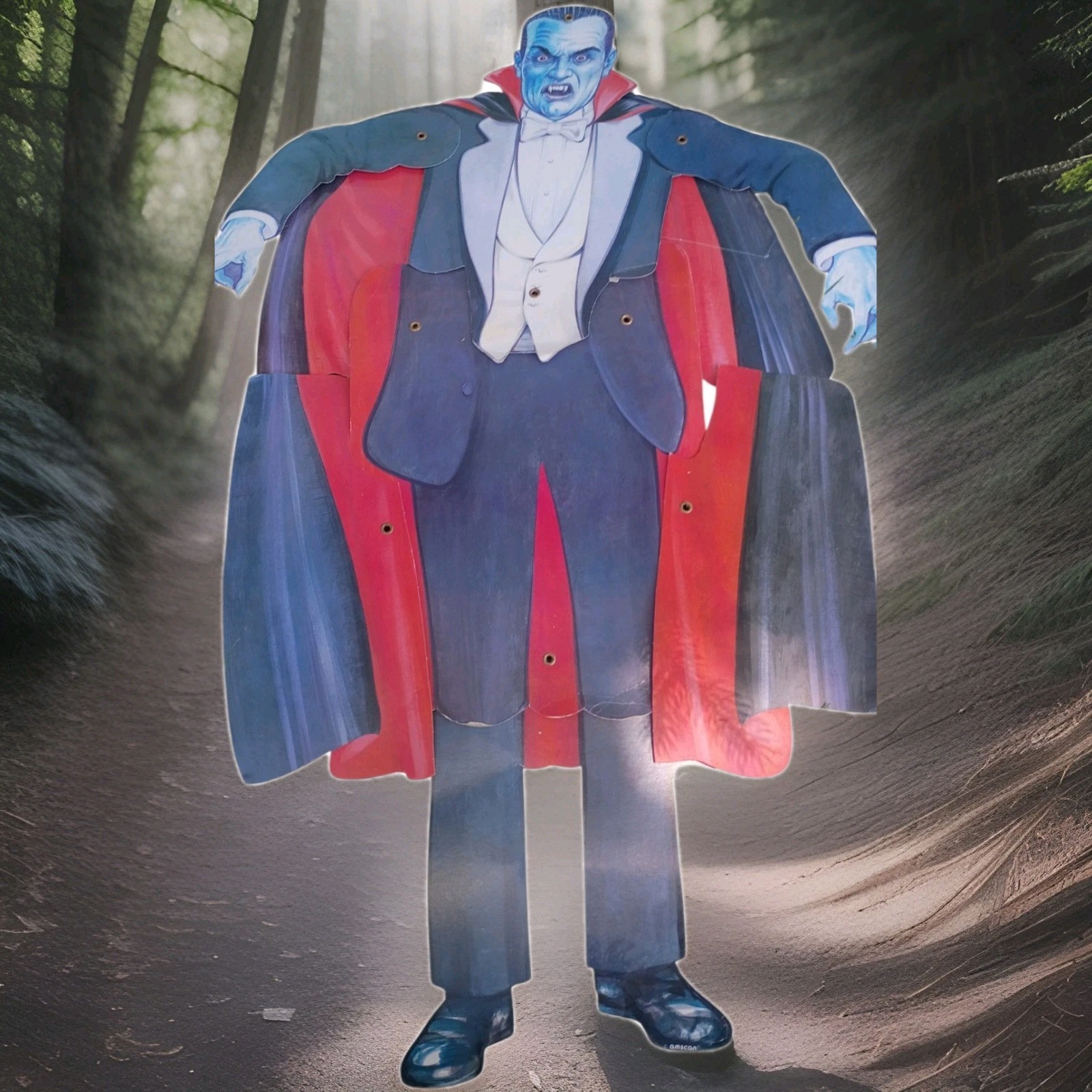 1970's Jointed Die Cut The Count Dracula Vampire Cardboard Halloween Throwback 1970's Jointed Die Cut The Count Dracula Vampire Cardboard Halloween Throwback