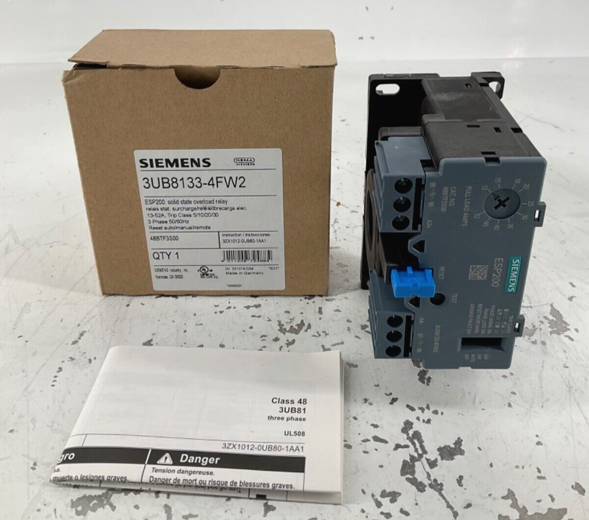 NEW SIEMENS 3UB81334FW2 SOLID STATE OVERLOAD RELAY 13-52A 3PH TRIP 5/10/20/30 NEW SIEMENS 3UB81334FW2 SOLID STATE OVERLOAD RELAY 13-52A 3PH TRIP 5/10/20/30
