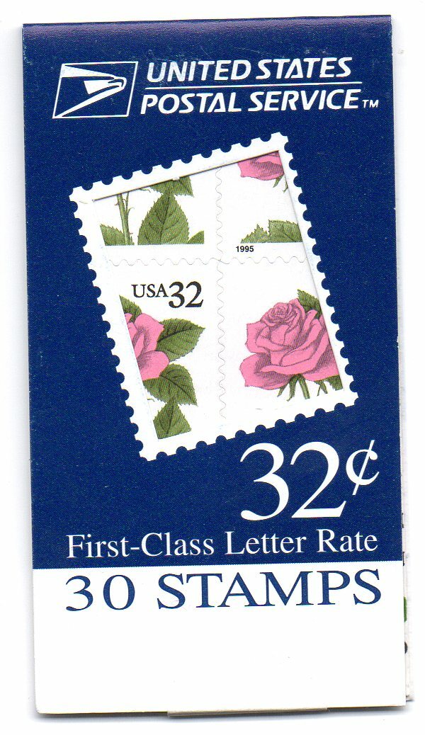 U.S. MAKESHIFT BKLT OF 30 STAMPS SCOTT#BK178D 1995 32ct PINK ROSE MINT No. 3610
