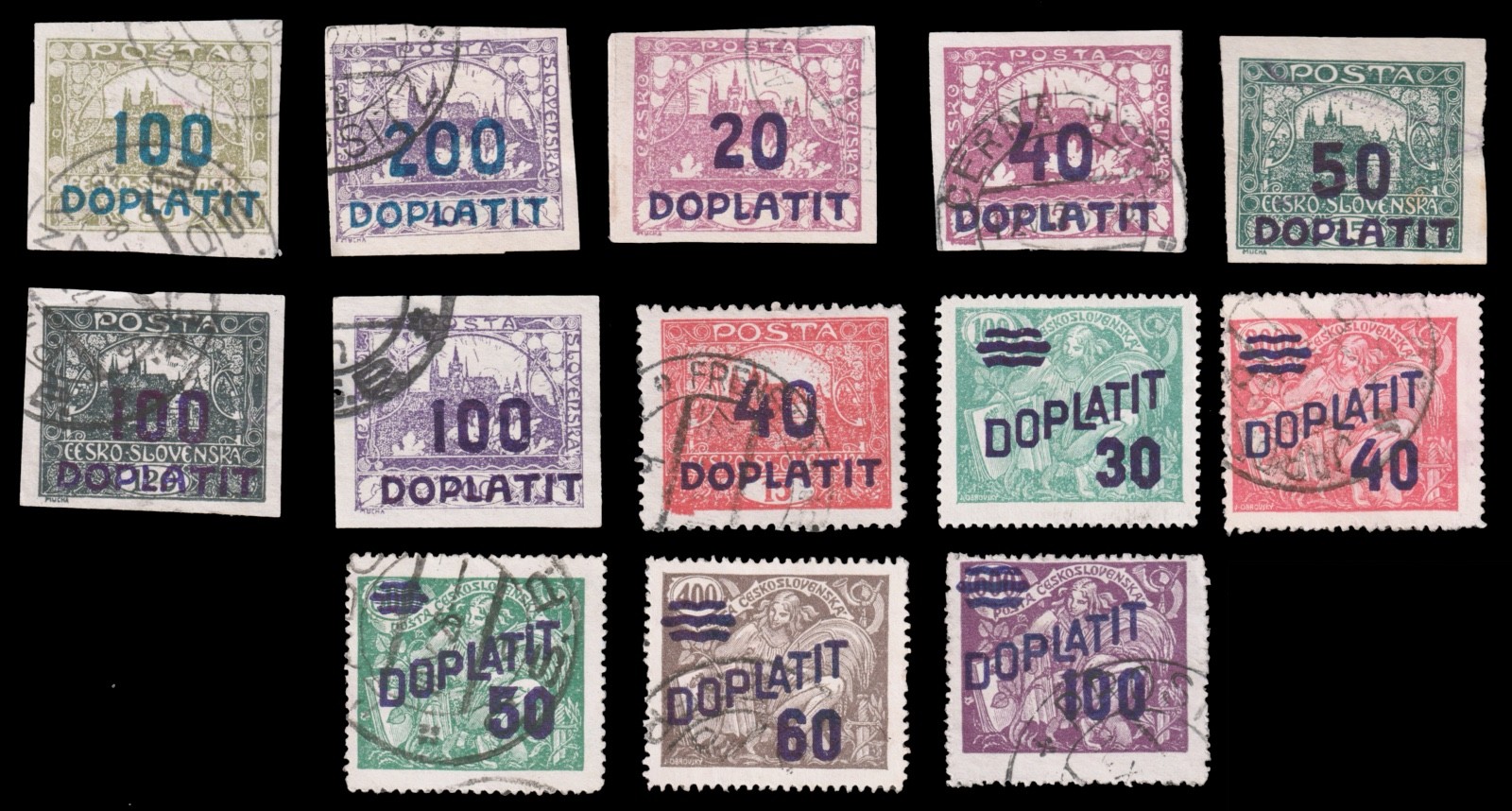 Czechoslovakia Scott J18 / J49 (1922-26) Used G-F Q